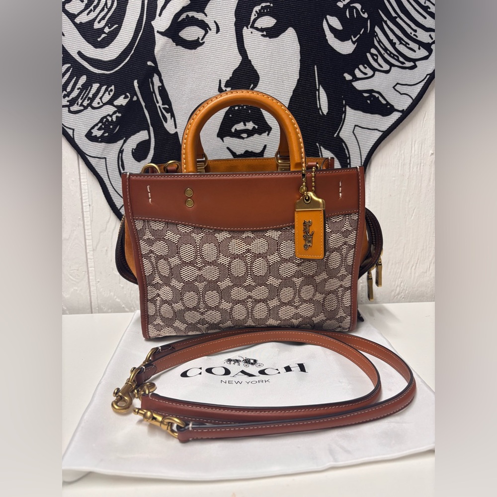 Coach Rogue 25 in Signature Textile Jacquard and Glovetanned Leather